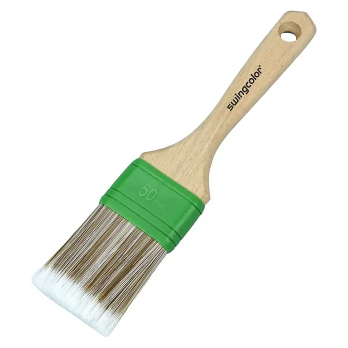 swingcolor Premium Wachspinsel - Breite Borsten: 50 mm, Spezielle Borstenmischung, Naturholz - Pinsel mit Holzgriff und grünem Kopf. Ideal zum Malen mit einer Breite von 50 mm.