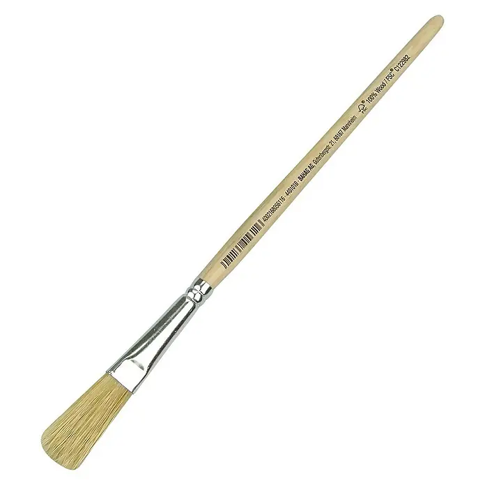 swingcolor Komfort Universal-Pinsel - Größe Pinsel: 1, Chinaborsten, Naturholz - Pinsel mit hellem Holzgriff und silberner Zwinge, geeignet für verschiedene Maltechniken.
