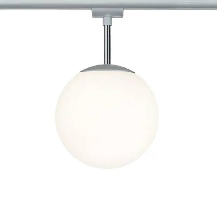 Paulmann URail Deckenleuchte Ceiling Globe Small - 10 W, Durchmesser: 20 cm - Moderne Kugel-Deckenleuchte mit silberner Halterung und hellem, diffusem Licht für eine angenehme Atmosphäre im Raum.