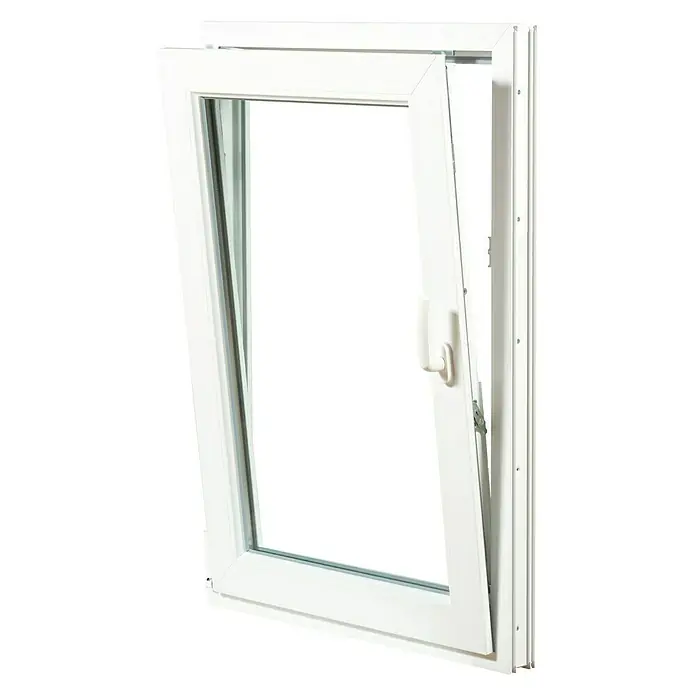 Solid Elements Ventana de PVC practicable-oscilobatiente - 60 x 70 cm, Izquierda, Blanco - Ventana abatible blanca abierta con manija y herrajes. Ideal para ventilación y luz, perfecta para espacios de vida modernos.