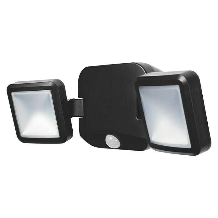 Osram Sensor-LED-Außenwandstrahler Double (10 W, Schwarz, Mit Bewegungsmelder, 2-flammig)