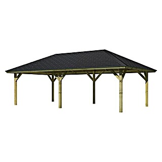 Karibu Pavillon Holm 2 Set (778 x 431 cm, Schwarz, Natur)