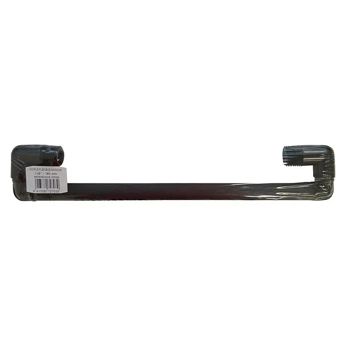 Tubo prolongador flexible con codo - 1 ud., Largo: 30 cm - Conector codo negro flexible de plástico, empaquetado en film, para aplicaciones de fontanería. Ideal para conectar tuberías de agua.