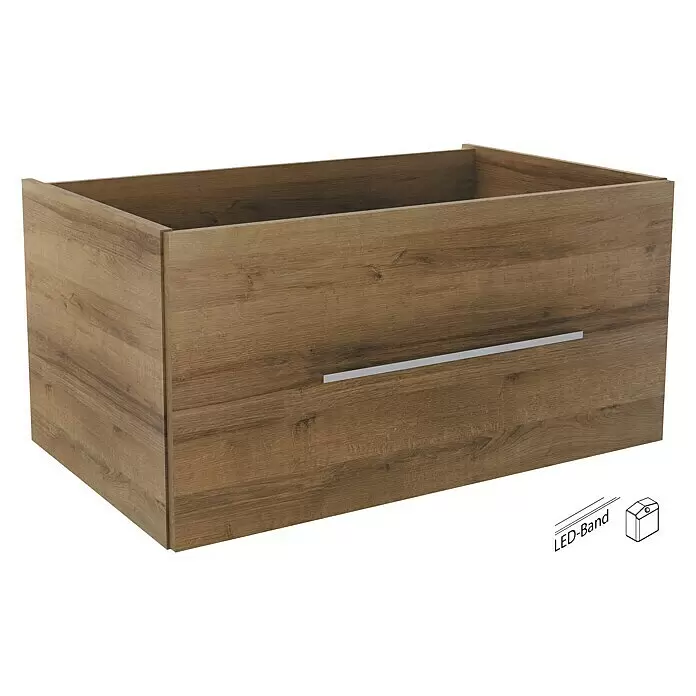 Camargue Stella Waschtischunterschrank79,4 x 48,9 x 39 cm, Mit Beleuchtung, Berg Eiche
