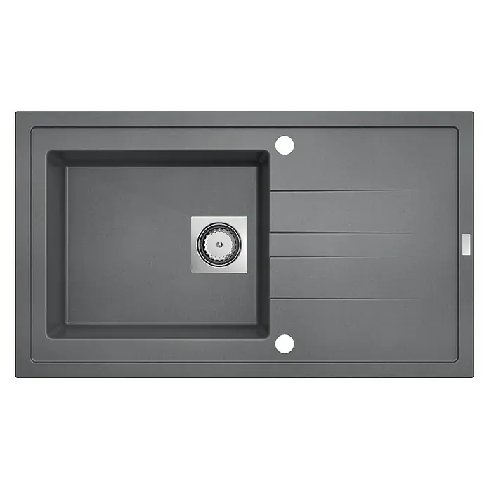 Carea Einbauspüle Tango - 86 x 50 cm, Betongrau, Material Spüle: CAREAgranit® - Eine moderne Küchenspüle in Grau mit einem Becken und Abtropffläche, ideal für jede moderne Küche.