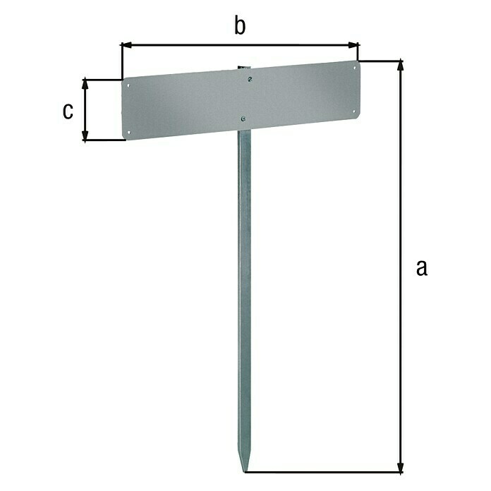 Nummernschild-BefestigungL x B: 520 x 110 mm, Stahl Front View