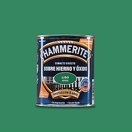 Hammerite Esmalte para metal Hierro y Óxido (Verde, 750 ml, Efecto liso)