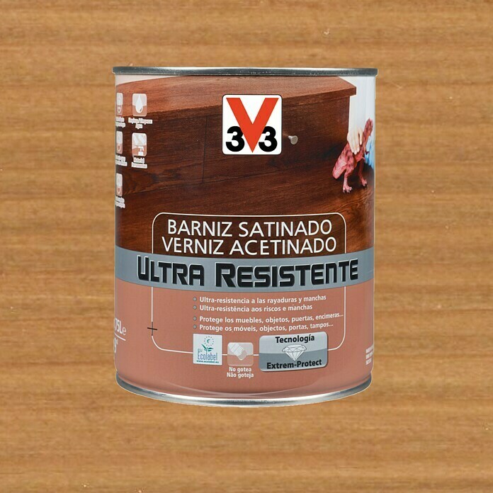 Barniz para madera Tinte al Agua (Sapelly, 750 ml, Satinado)
