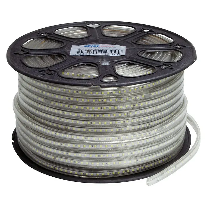 Alverlamp Tira LED LT220 - Largo: 100 m, Color de luz: Blanco neutro, 12 W - Un rollo de luces de cuerda LED, perfecto para proyectos de iluminación decorativa, que ofrece una solución de iluminación flexible.