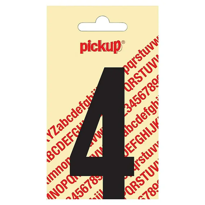 Pickup Aufkleber - Motiv: 4, Schwarz, Höhe: 90 mm - Aufkleber mit der Nummer 4 von Pickup, ideal zur Beschriftung von Briefkästen, Türen und anderen Oberflächen. Selbstklebend und einfach anzubringen.