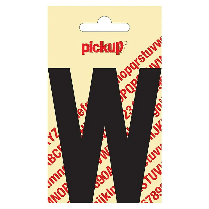 Pickup Aufkleber - Motiv: W, Schwarz, Höhe: 90 mm - Aufkleber "Pickup W": Schwarzer Buchstabe "W" zum Aufkleben, ideal für Beschriftungen und individuelle Gestaltungen.