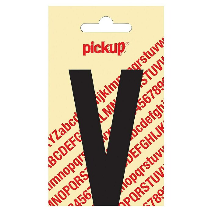 Pickup Sticker (Motief: V, Zwart, Hoogte: 90 mm)