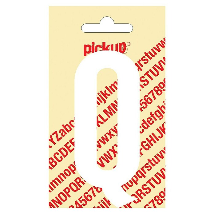 Pickup Sticker (Motief: Q, Wit, Hoogte: 90 mm)