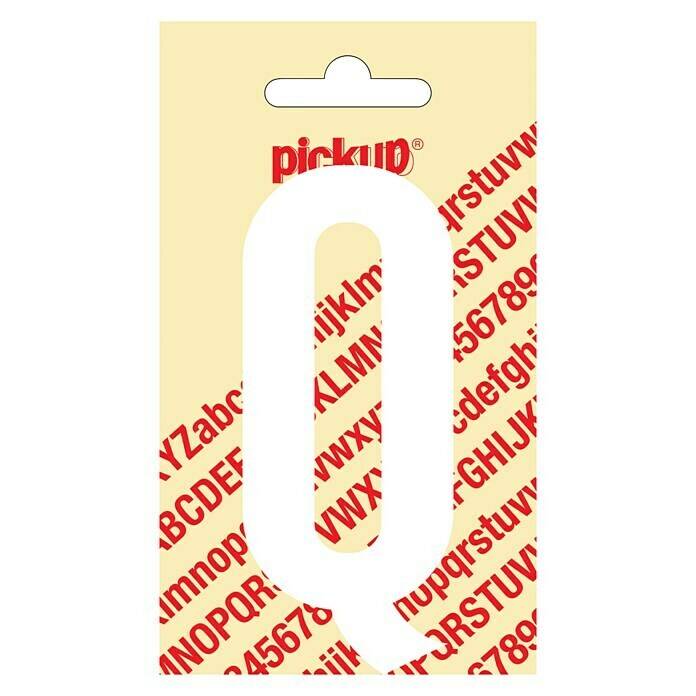 Pickup Sticker (Motief: Q, Wit, Hoogte: 90 mm)