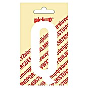 Pickup Sticker (Motief: Q, Wit, Hoogte: 90 mm)