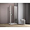 GEO Hit Eckdusche (90 x 100 x 202,2 cm, Beschichtet, DIN Anschlag: Rechts, Stärke: 6 mm, Silber)