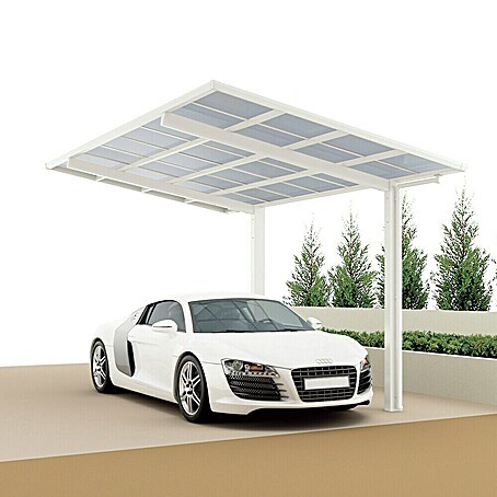 Ximax Carport LINEA 80 (Außenmaß inkl. Dachüberstand (B x T): 2,73 x 4,95 m, Einzelcarport, Weiß)