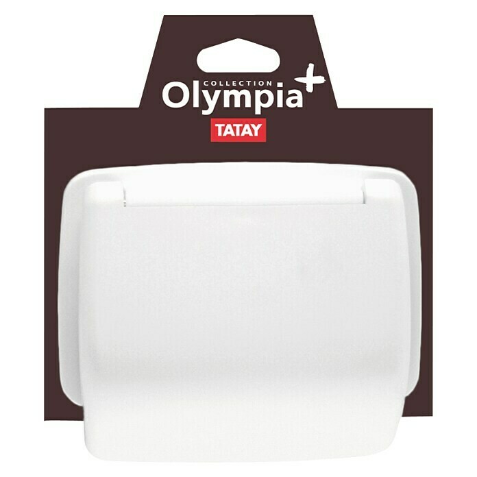 Tatay Olympia Portarrollos papel higiénico (Con tapa, Blanco, Polipropileno)