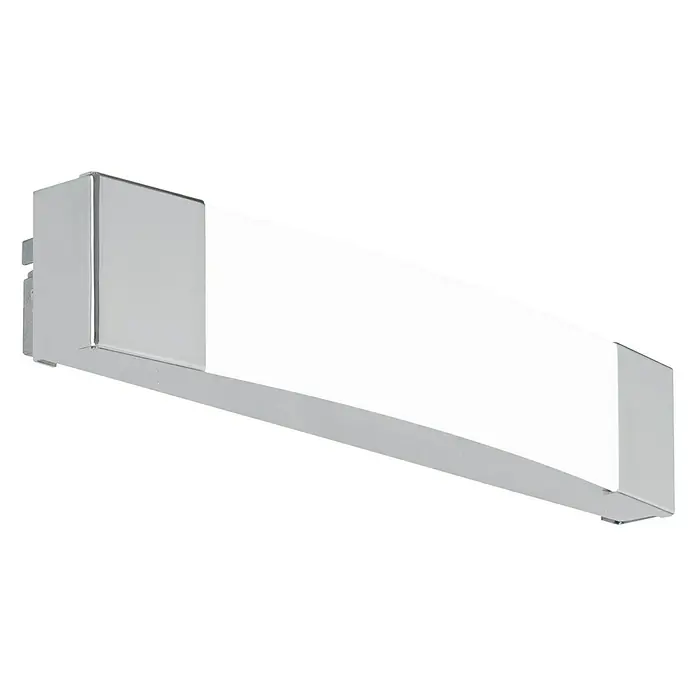Eglo LED-Spiegelleuchte Siderno - 8,3 W, L x B x H: 5,5 x 35 x 6 cm, Weiß, Chrom, Neutralweiß - Eine moderne, längliche Wandleuchte mit Chrom-Finish und integriertem LED-Licht. Ideal für Badezimmer oder Flure, um eine helle Beleuchtung zu bieten.