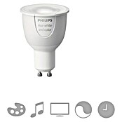 Philips Hue Bombilla LED (6,5 W, GU10, RGBW, Temperatura de color ajustable, Intensidad regulable, 1 ud.)