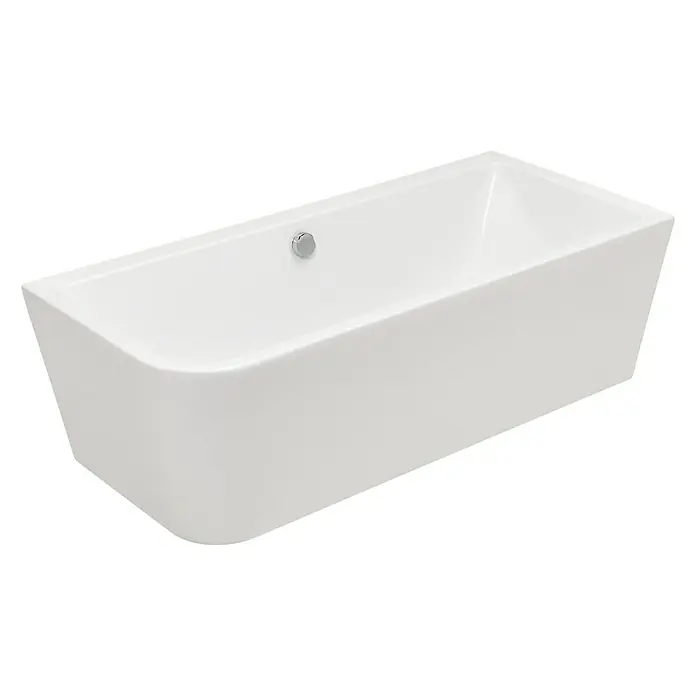 Camargue Freistehende Badewanne Buena Vista - 180 x 80 cm, Sanitäracryl, Weiß, Rechts - Elegante, freistehende Badewanne in Weiß mit sanften Rundungen und einem minimalistischen Design, ideal für moderne Badezimmer.