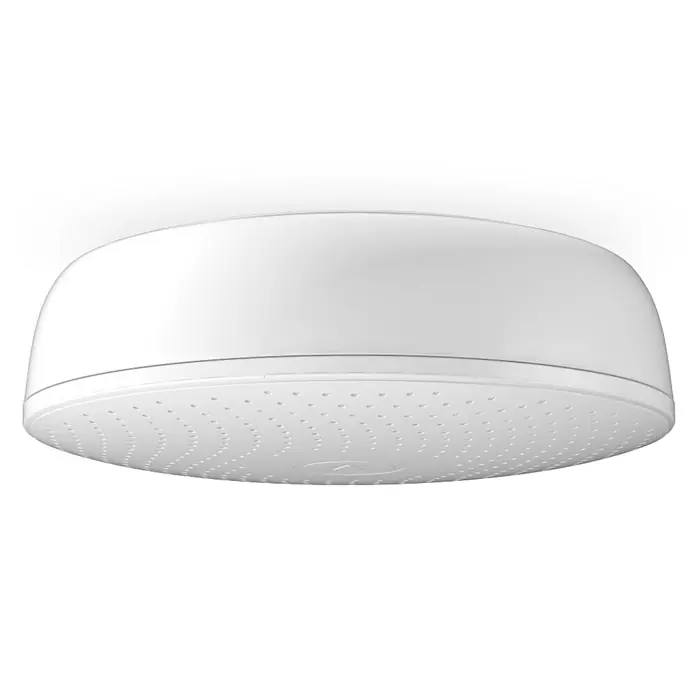 Airthings Luftqualitätsmonitor Wave Plus mit CO2- und Radonmeldung - Durchmesser: 119 mm, Batterielaufzeit: 1,5 Jahre - Ein weißer, runder Duschkopf zur Deckenmontage mit vielen kleinen Löchern für ein angenehmes Duscherlebnis.