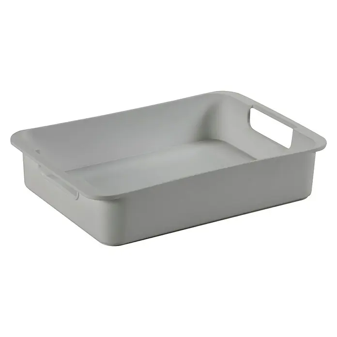 Sunware Einsatz Sigma Home M - Passend für: Sigma Home Aufbewahrungsbox 9 l/ 13 l/ 18l/ 24 l/ 25 l/ 32 l, Kunststoff - Aufnahme eines grauen Kunststoffbehälters mit Griffen, der sich ideal zur Aufbewahrung und Organisation verschiedener Gegenstände eignet.