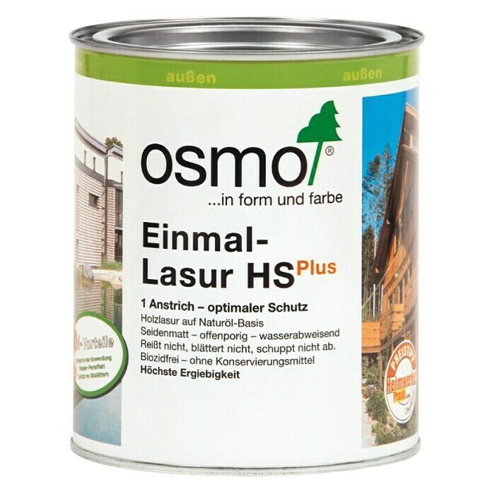 Osmo Einmal-Lasur HSPlus 9212 (Silberpappel, 750 ml, Seidenmatt)