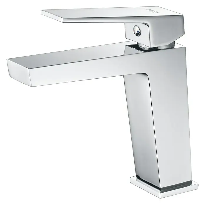 Imex Art Grifo de lavabo - Cromo - Elegante grifo moderno con diseño cuadrado, ideal para baños contemporáneos y minimalistas.