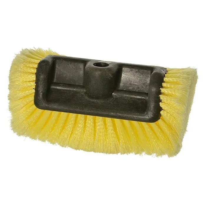 Yachticon Bürstenkopf - Seitenborsten - Gelbe Bürste mit schwarzem Griff. Ideal für Reinigungsarbeiten im Haushalt und im Aussenbereich. Robuste Borsten für effektive Reinigung.