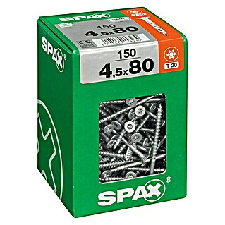Spax Universalschraube (Ø x L: 4,5 x 80 mm, WIROX Oberfläche, T-Star plus, 150 Stk.)