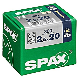 Spax Universalschraube (2,5 x 20 mm, Vollgewinde, 300 Stk.)