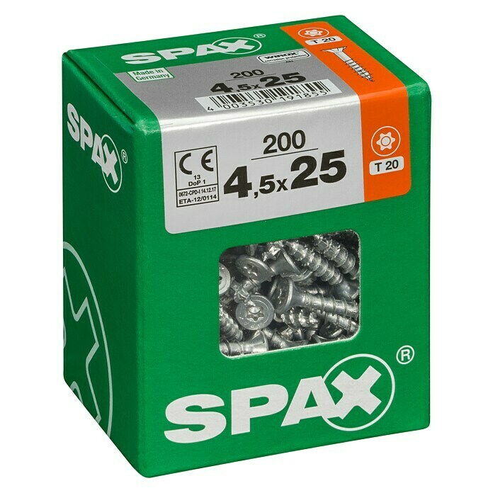 Spax Universalschraube T-Star plus (Ø x L: 4,5 x 25 mm, WIROX Oberfläche, T-Star plus, 200 Stk.)