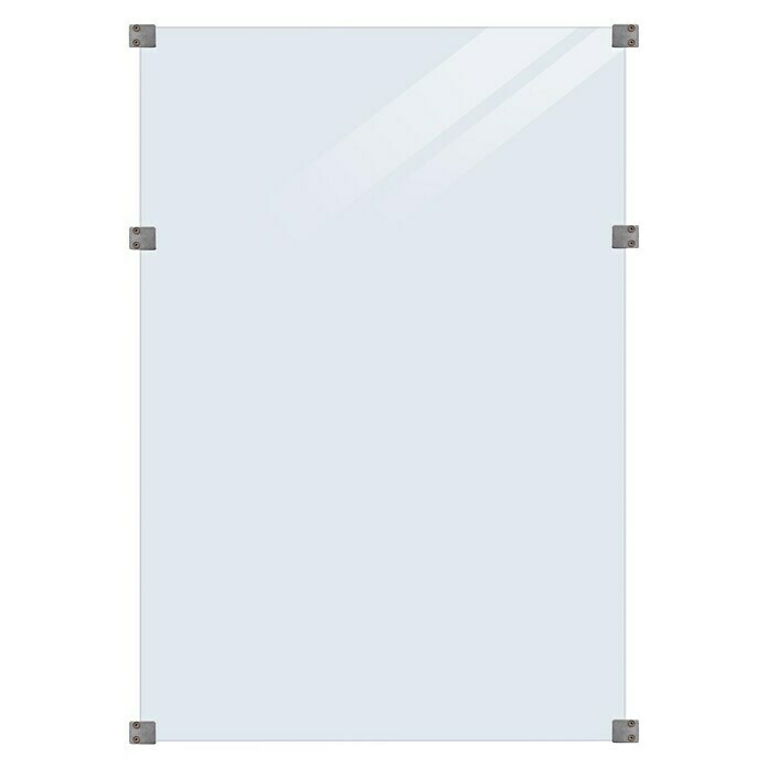 Plus Sichtschutzelement Futura Klar90 x 127 cm, Glas, Transparent Front View