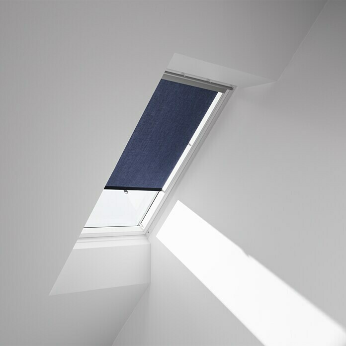 Velux Dachfensterrollo Haltekrallen RHL MK00 9050Farbe: Dunkelblau - 1100S, Farbe Schiene: Aluminium, Manuell Front View