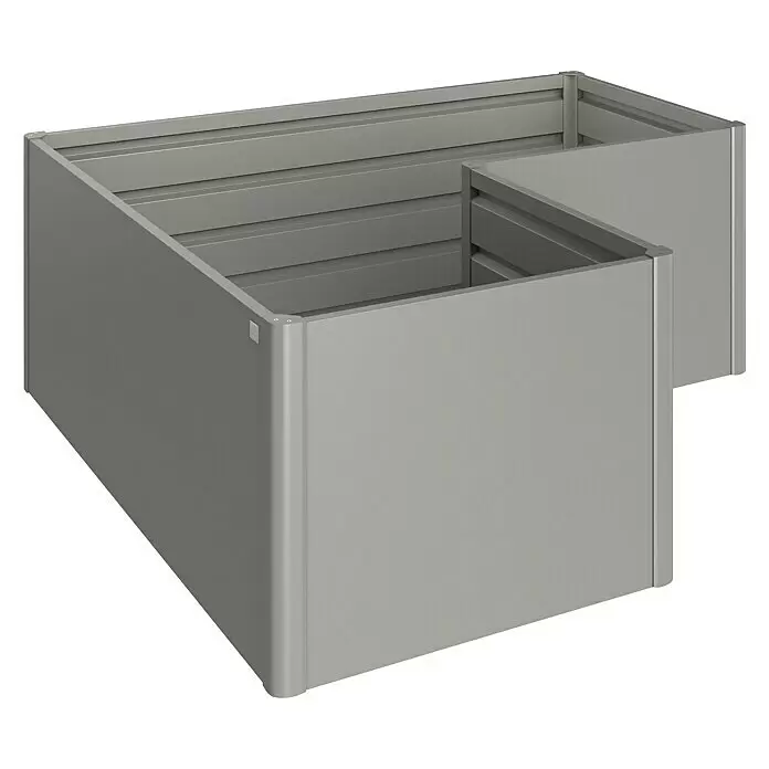 Biohort Hochbeet L - 201 x 201 x 77 cm, Stahl, Quarzgrau Metallic - Vorderansicht
