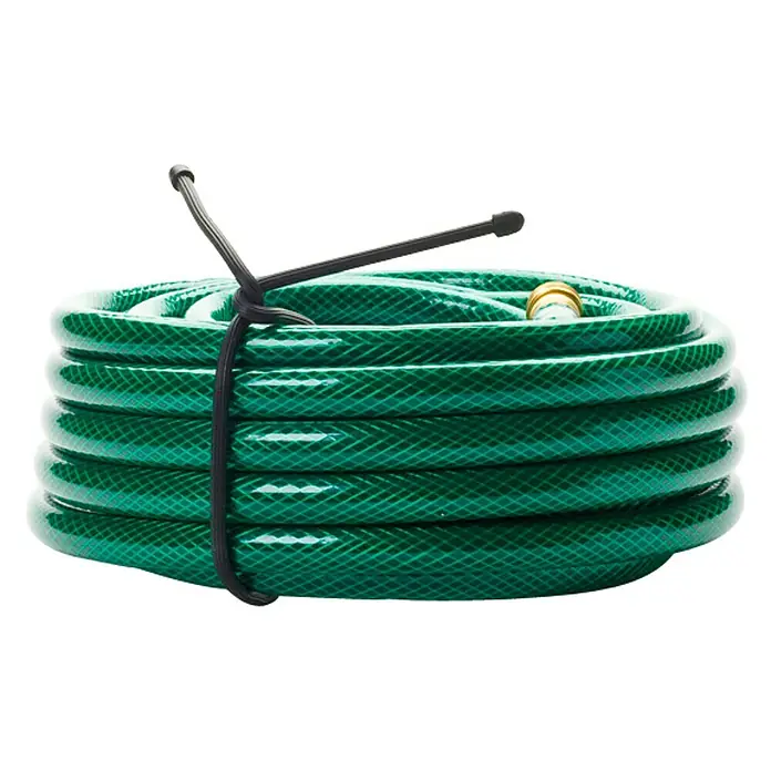 Nite Ize Set de bridas para cables Gear Tie - Otros, Negro - Manguera de jardín verde enrollada, sujeta con una brida negra, perfecta para regar las plantas y mantener el césped.