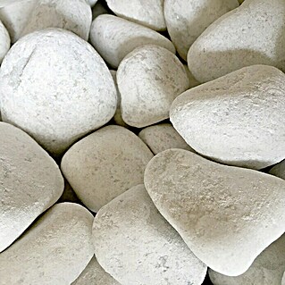 Piedras decorativas (Grano: 60 mm - 80 mm, Blanco, Contenido: 20 kg)