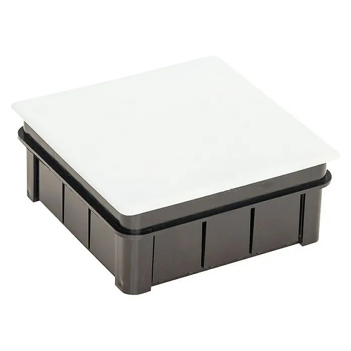 Famatel Caja de empotrar con garra - Con tapa, Blanco, L x An x Al: 10 x 10 x 4,5 cm - Difusor cuadrado con marco negro y panel de difusión blanco para fotografía de estudio o iluminación de video.