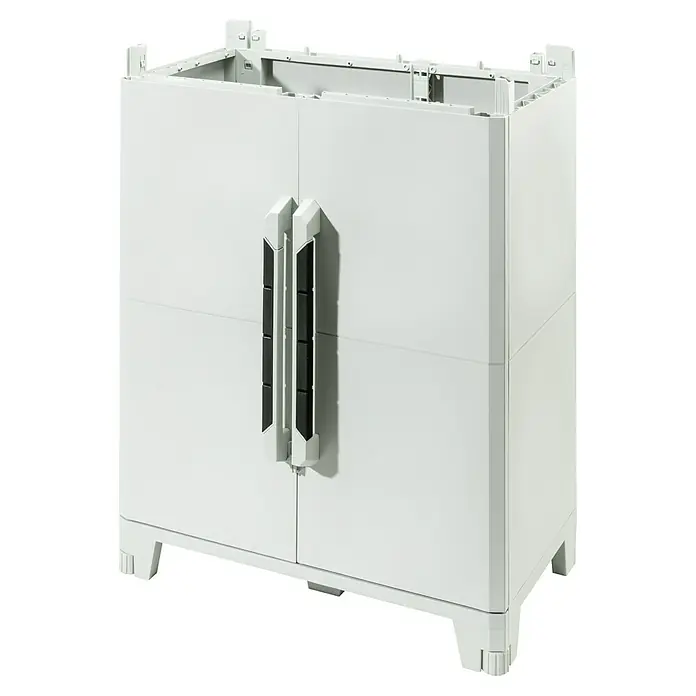 Terry Transforming Ampliación armario de PVC Modular - L x An x Al: 43,6 x 78 x 41,4 cm - Mueble de baño moderno blanco con dos puertas y manijas elegantes, ideal para el baño.