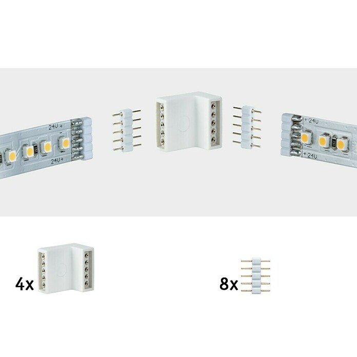 Paulmann Eckverbinder MaxLED Edge-Connector (4 Stk. Eckverbinder, Kunststoff)