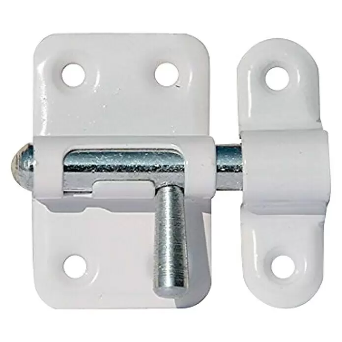 Abus Pestillo deslizante SRR25 - Puerta interior, Blanco - Pestillo de barra de metal blanco con perno y manija plateados.