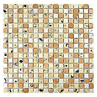 Mosaikfliese Quadrat XAM 57 (30 x 30 cm, Gold/Bronze, Glänzend)
