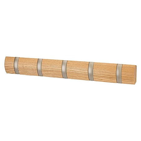 Umbra Garderobenleiste Flip (L x B x H: 51 x 2,5 x 7,6 cm, Anzahl Haken: 5 Stk., Natur)