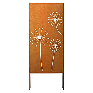 Palatino Space Vertical Sichtschutzelement Stella (87 x 180 cm, Cortenstahl, Motiv: Blüten, Edelrost)