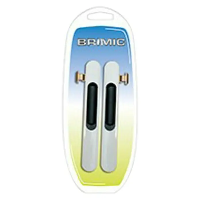 Micel Cerradura para puertas y ventanas 6823 - Negro - Paquete doble de manillas para ventanas blancas Brimic con mango negro, para ventanas y puertas.