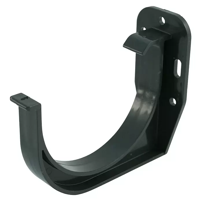 Marley Dachrinnenhalter - Nennweite: 125 mm, Kunststoff, Anthrazit - Schwarzer Kunststoff-Rinnehalter mit Befestigungslöchern.