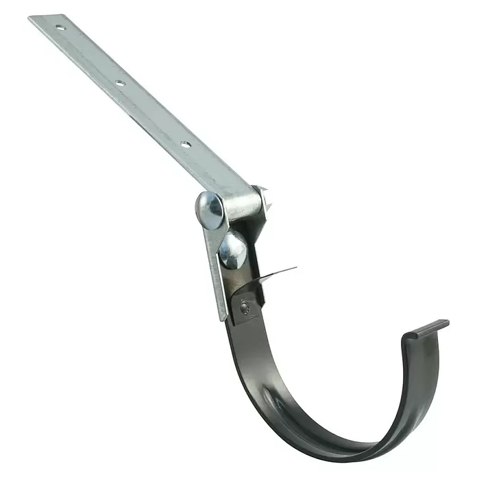 Marley Rinneneisen mit Drehgelenk - Nennweite: 100 mm, Stahl, Anthrazit - Verstellbarer Dachrinnenhalter aus verzinktem Stahl für Entwässerungssysteme.