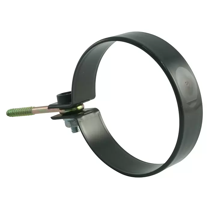 Marley Fallrohrschelle - Nennweite: 75 mm, Metall, Anthrazit, 2 Stk. - Dunkelgraue Kunststoff-Rohrschelle mit Metallschraube und Mutter.