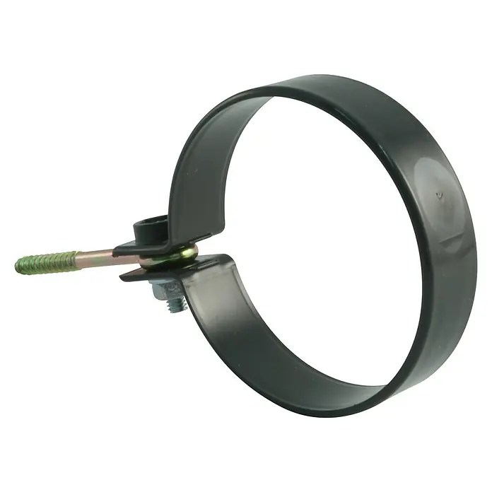 Marley Fallrohrschelle - Nennweite: 53 mm, Metall, Anthrazit, 2 Stk. - Schwarze Rohrschelle mit Bolzen zur Befestigung von Rohren oder Leitungen, ideal für Installationsarbeiten.